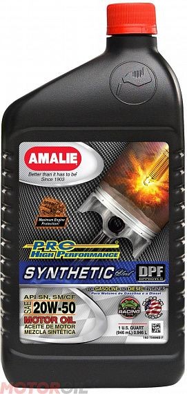 Amalie Pro High Performance Synthetic 20W-50