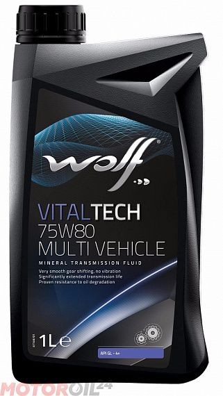 Трансмиссионное масло WOLF VitalTech 75W-80 Multi Vehicle